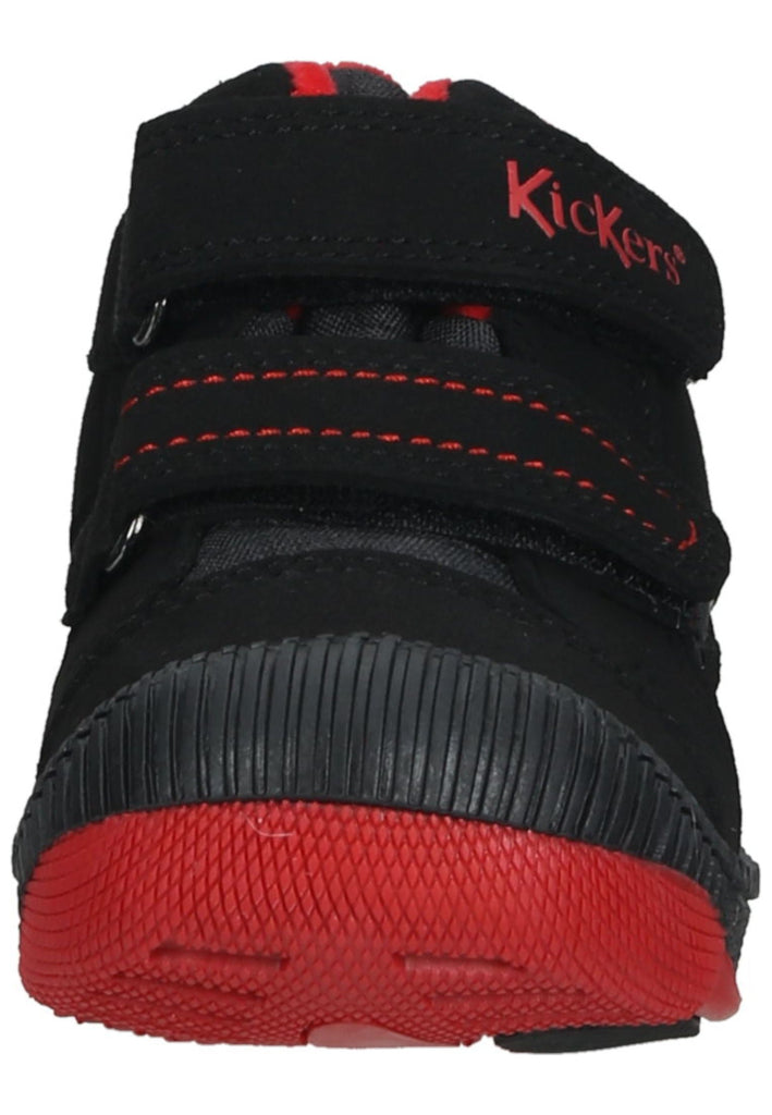 Kickers Stiefelette Lederimitat Schwarz/Rot