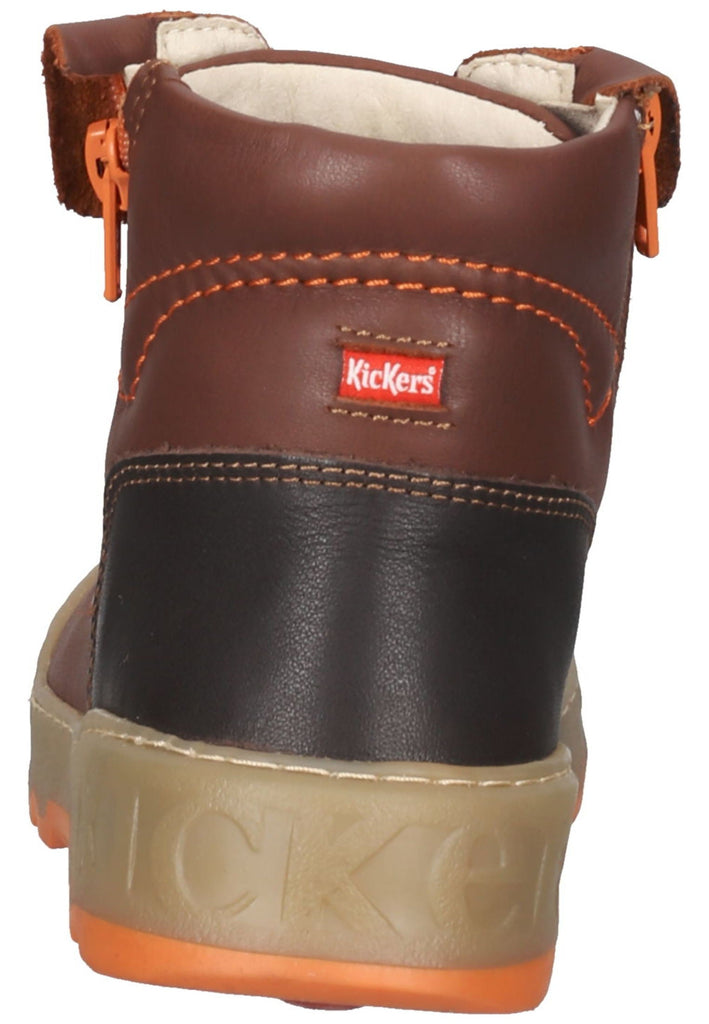 Stiefeletten Kickers Stiefelette Leder Braun/Orange