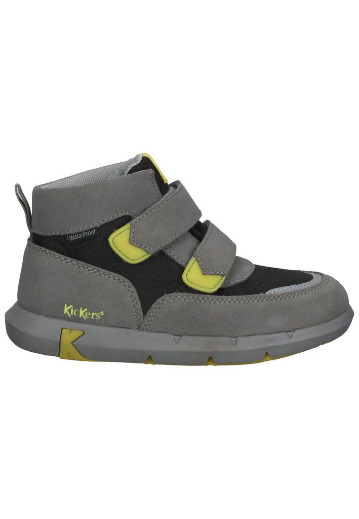 Stiefeletten Kickers Stiefelette Leder/Textil Grau/Gelb