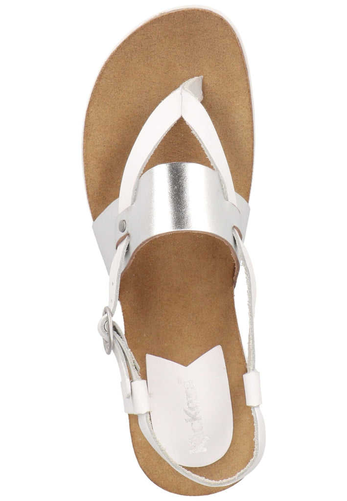Kickers Zehensteg Leder Weiß/Silber