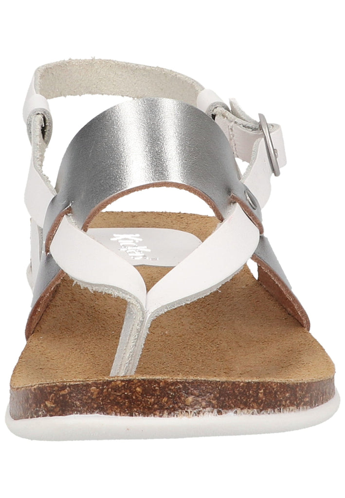 Kickers Zehensteg Leder Weiß/Silber