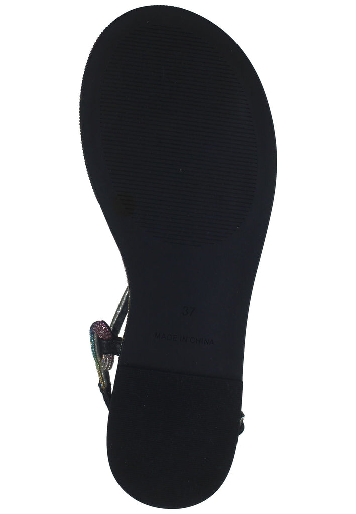 La Strada Sandalen Lederimitat Schwarz Kombi