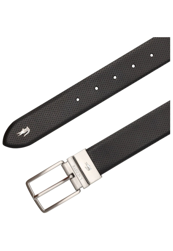 Lacoste Gürtel Leder Schwarz Kombi