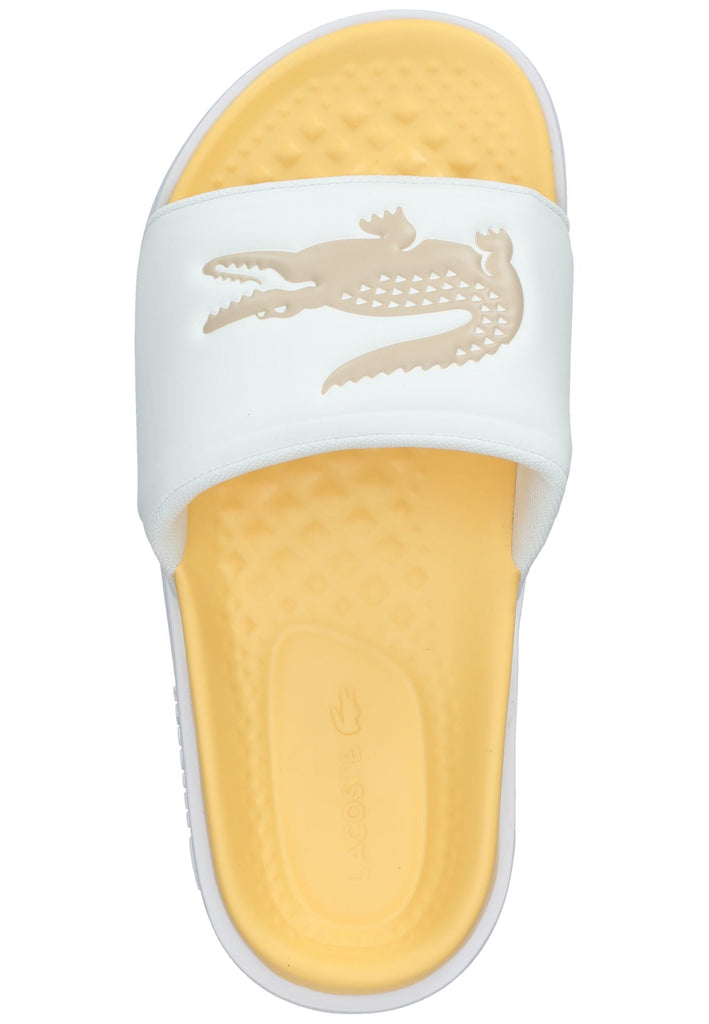 Lacoste Pantoletten Lederimitat Pink/Weiß