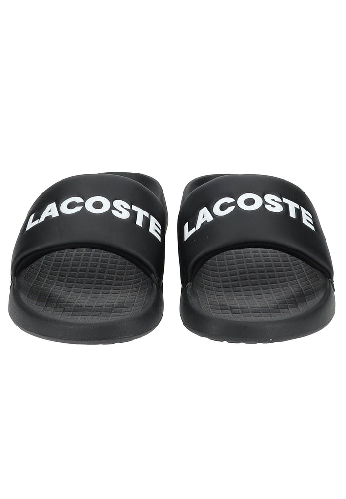 Lacoste Pantoletten Lederimitat Schwarz/Weiß