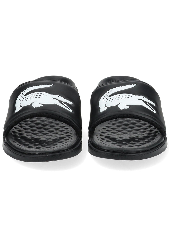 Lacoste Pantoletten Lederimitat Schwarz/Weiß