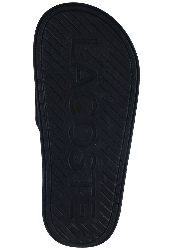 Lacoste Pantoletten Lederimitat/Textil Schwarz/Weiß