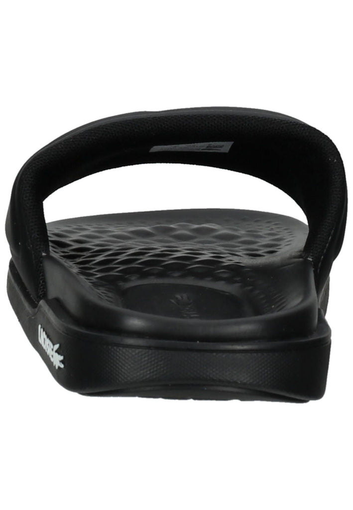 Lacoste Pantoletten Lederimitat/Textil Schwarz/Weiß