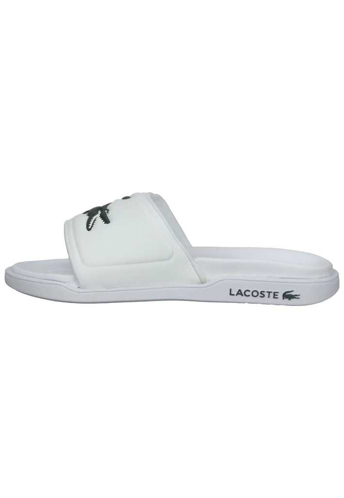 Lacoste Pantoletten Lederimitat/Textil Weiß/Grün