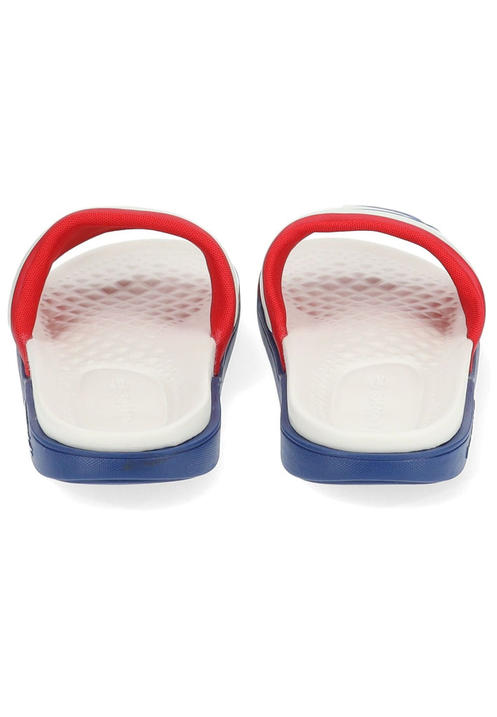 Lacoste Pantoletten Lederimitat Weiß/Blau