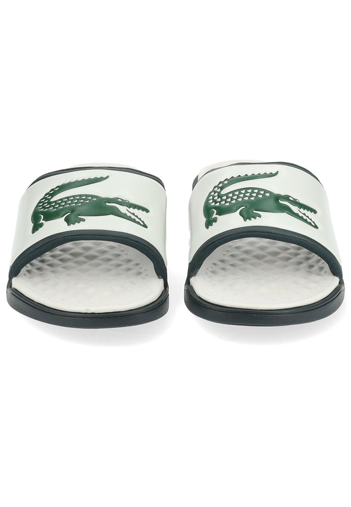 Lacoste Pantoletten Lederimitat Weiß/Grün