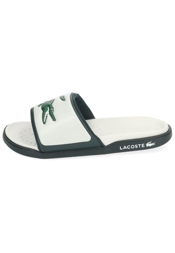Lacoste Pantoletten Lederimitat Weiß/Grün