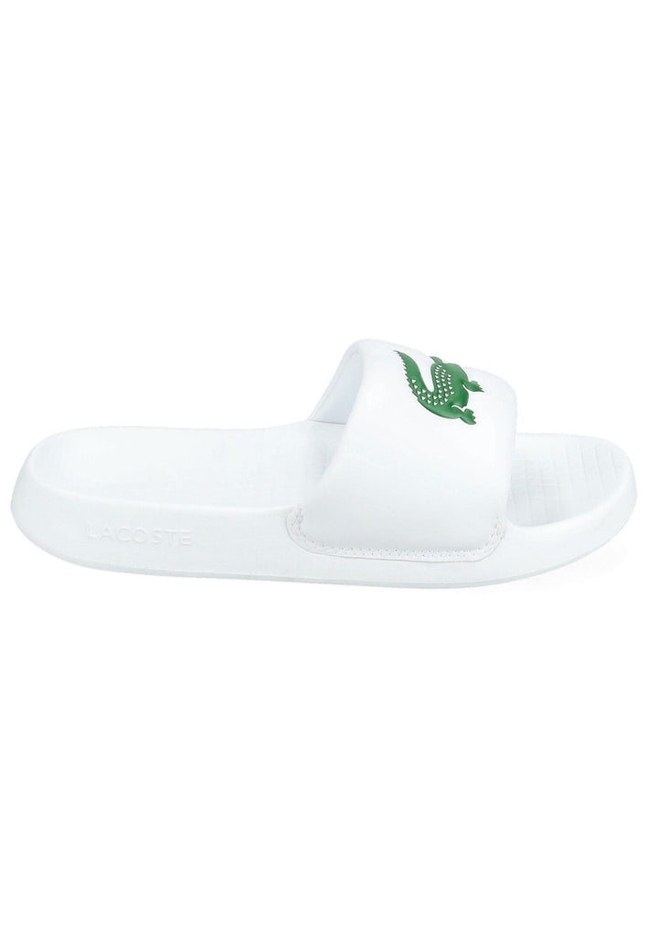 Lacoste Pantoletten Lederimitat Weiß/Grün