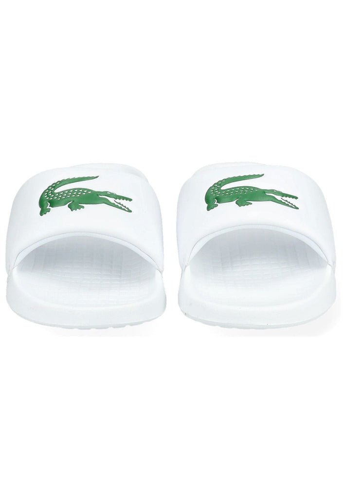 Lacoste Pantoletten Lederimitat Weiß/Grün