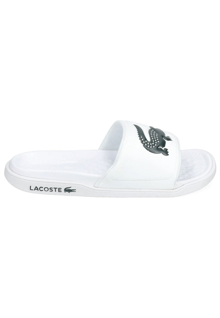 Lacoste Pantoletten Lederimitat Weiß/Grün