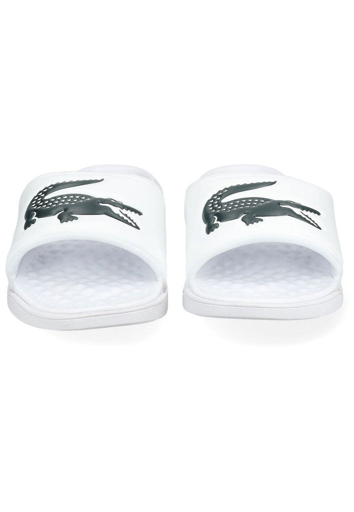 Lacoste Pantoletten Lederimitat Weiß/Grün