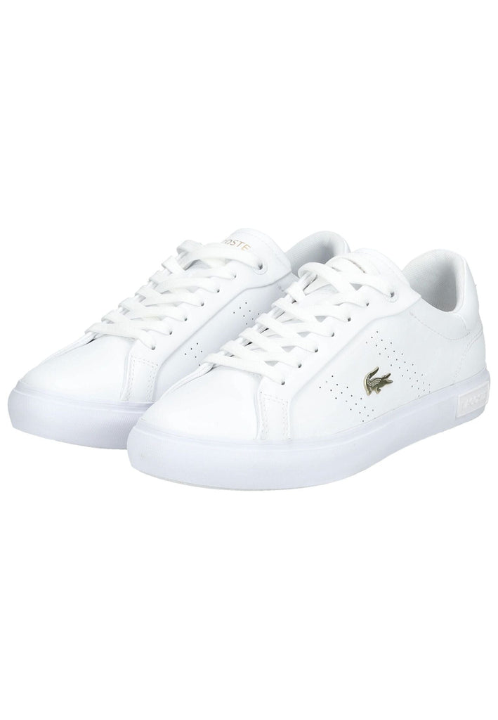 Lacoste Sneaker Leder/Synthetik Weiß/Gold