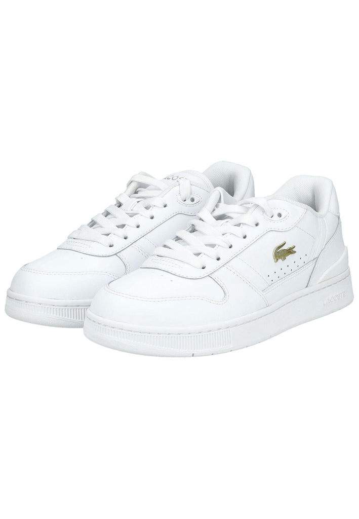 Lacoste Sneaker Leder/Synthetik Weiß/Gold