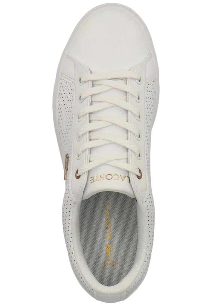 Lacoste Sneaker Leder/Synthetik Weiß/Gold