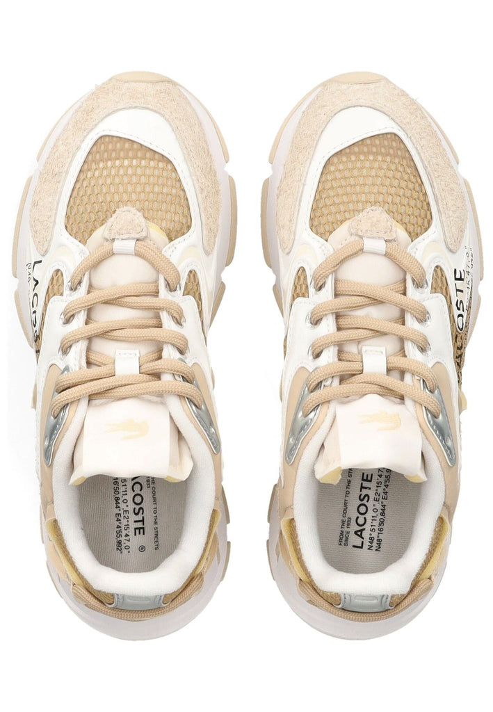 Lacoste Sneaker Leder/Textil Beige/Weiß