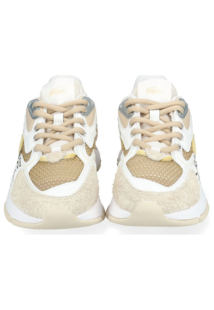 Lacoste Sneaker Leder/Textil Beige/Weiß