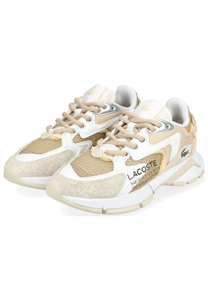 Lacoste Sneaker Leder/Textil Beige/Weiß
