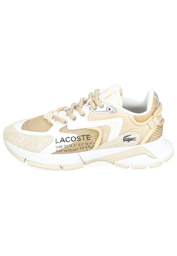 Lacoste Sneaker Leder/Textil Beige/Weiß