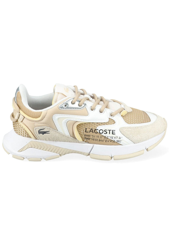 Lacoste Sneaker Leder/Textil Beige/Weiß