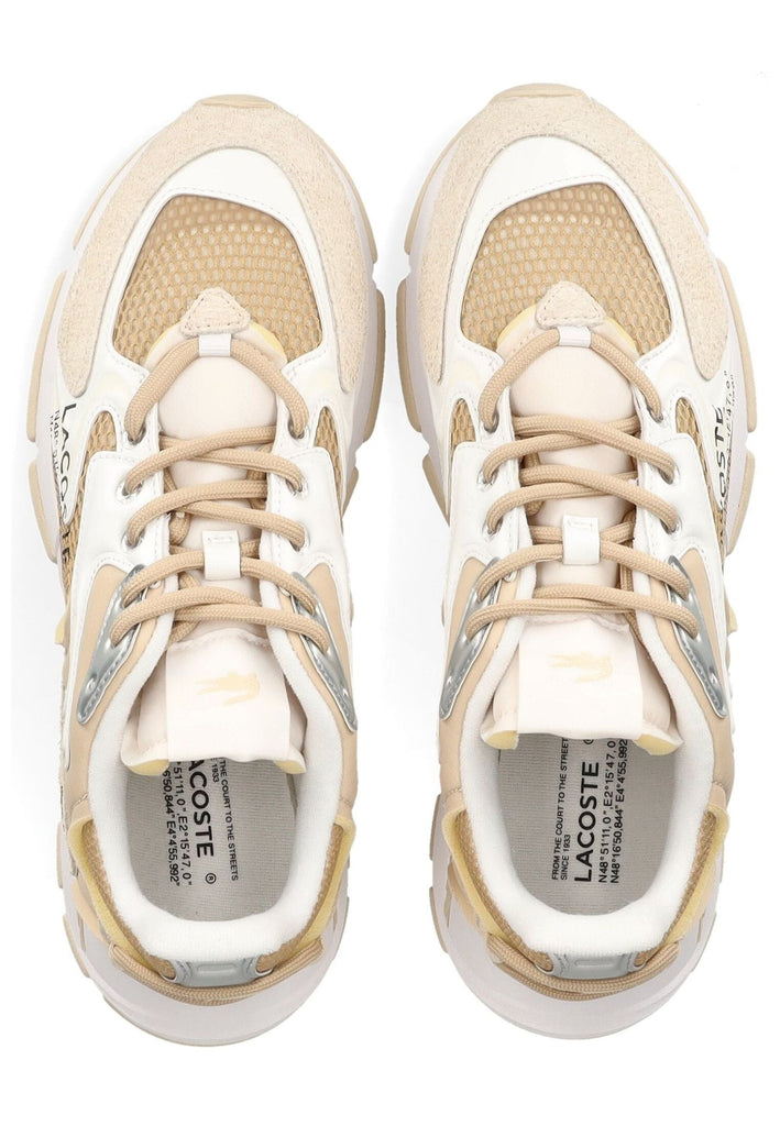 Lacoste Sneaker Leder/Textil Beige/Weiß