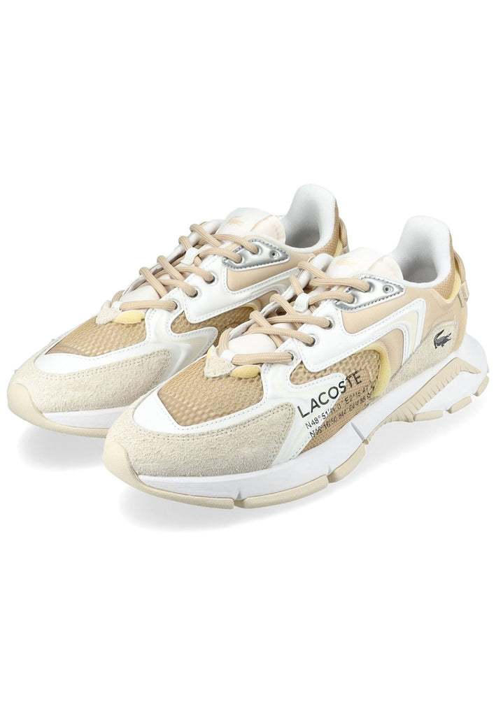 Lacoste Sneaker Leder/Textil Beige/Weiß