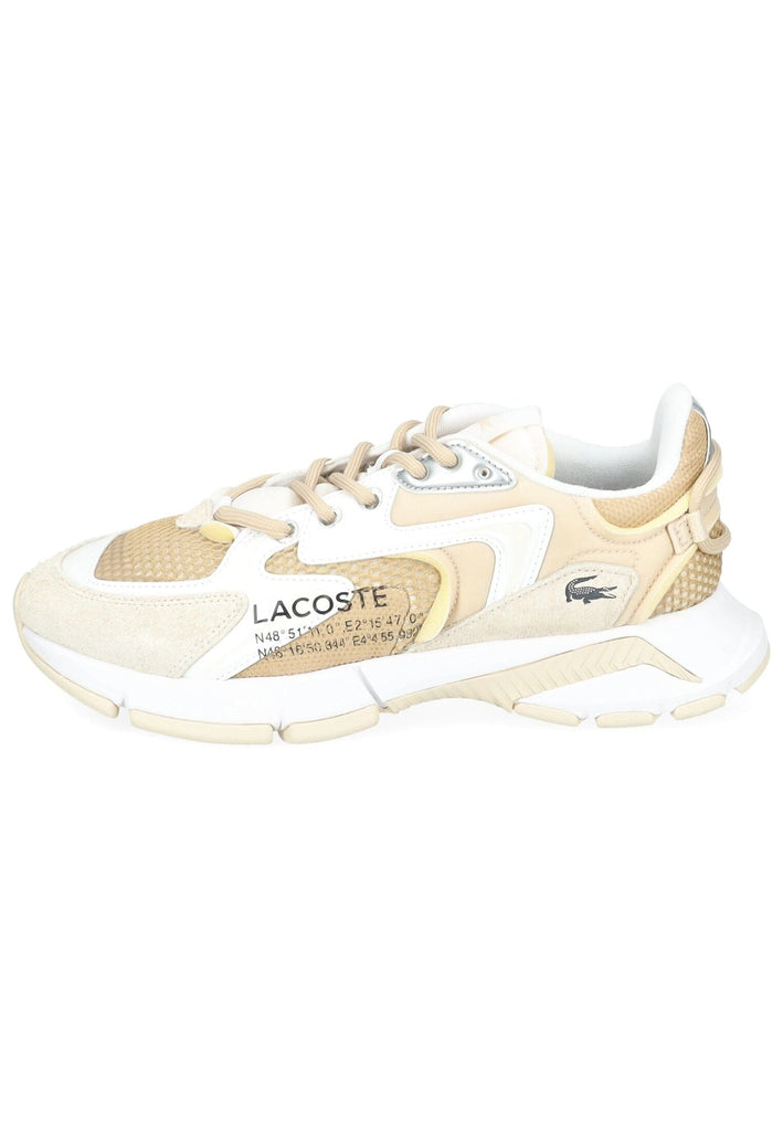 Lacoste Sneaker Leder/Textil Beige/Weiß