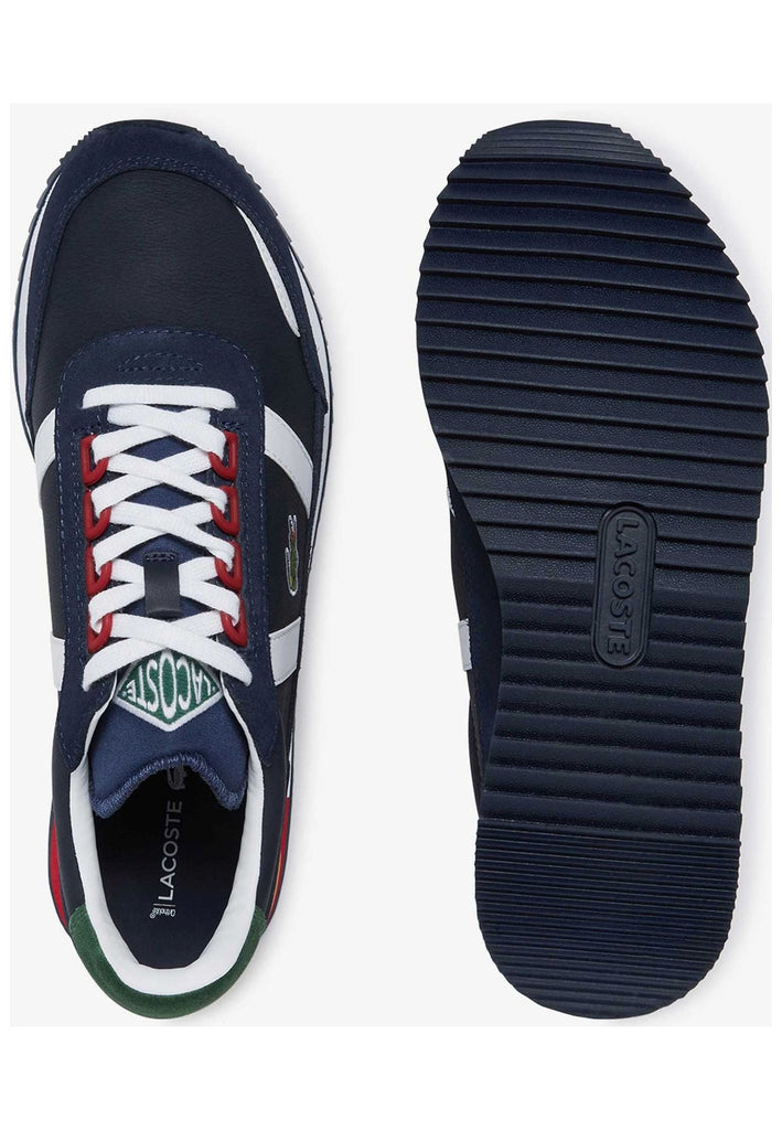 Lacoste Sneaker Leder/Textil Blau/Weiß