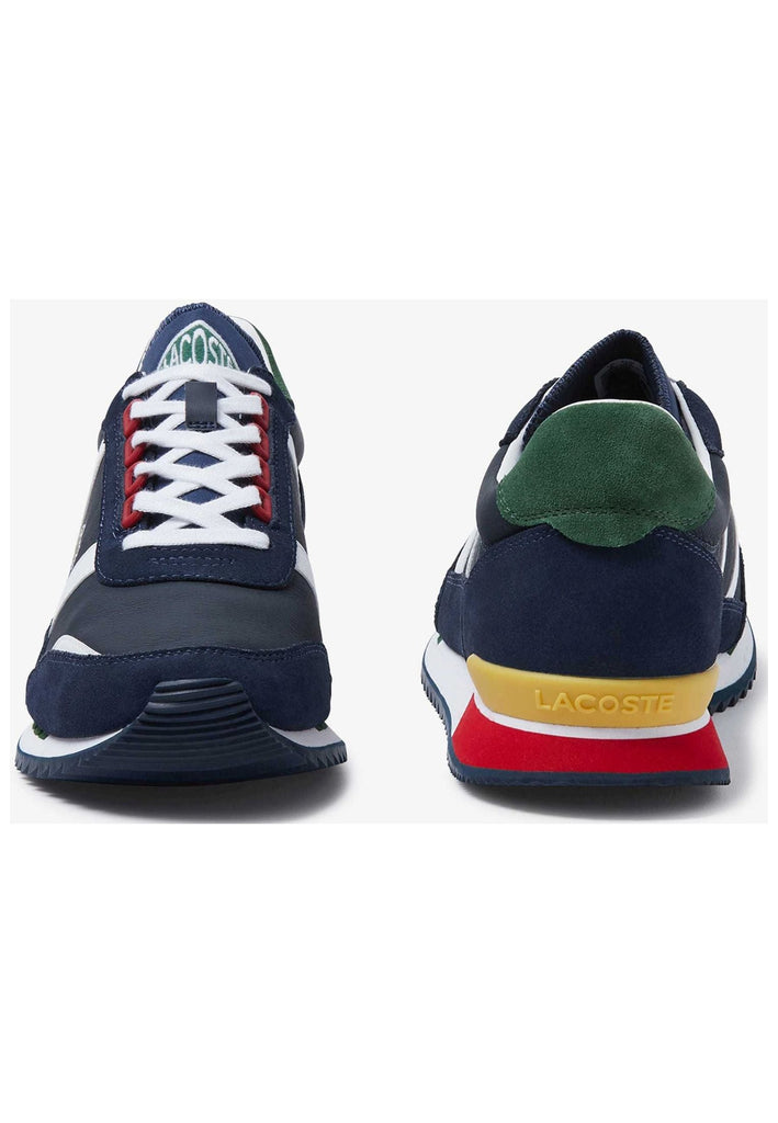Lacoste Sneaker Leder/Textil Blau/Weiß