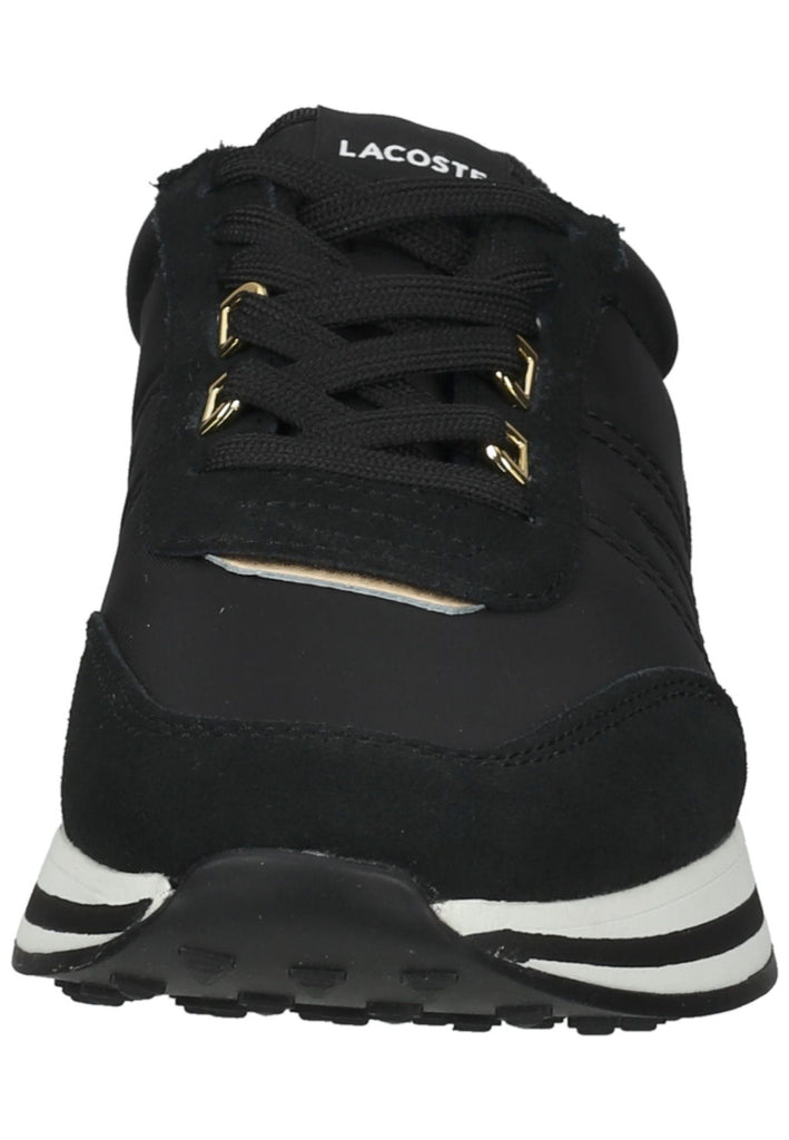 Lacoste Sneaker Leder/Textil Schwarz/Gold