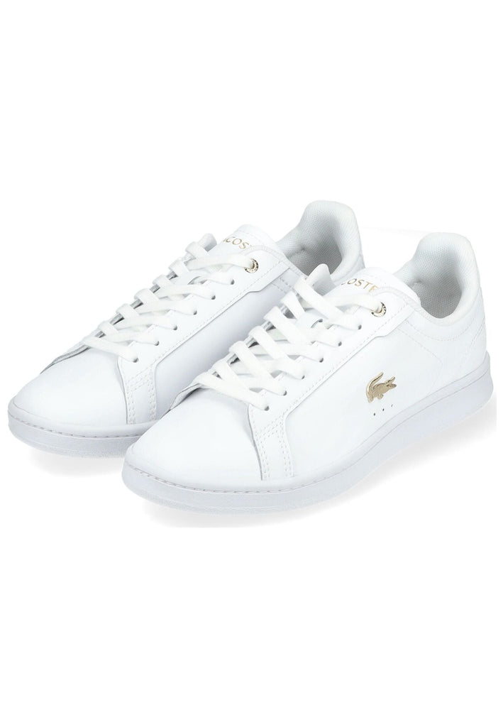 Lacoste Sneaker Leder/Textil Weiß/Gold