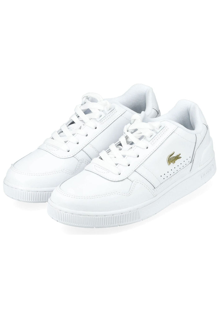 Lacoste Sneaker Leder/Textil Weiß/Gold