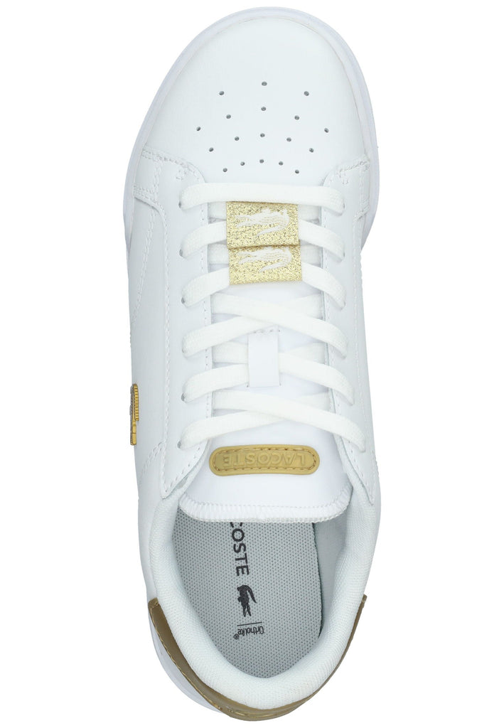 Lacoste Sneaker Leder/Textil Weiß/Gold