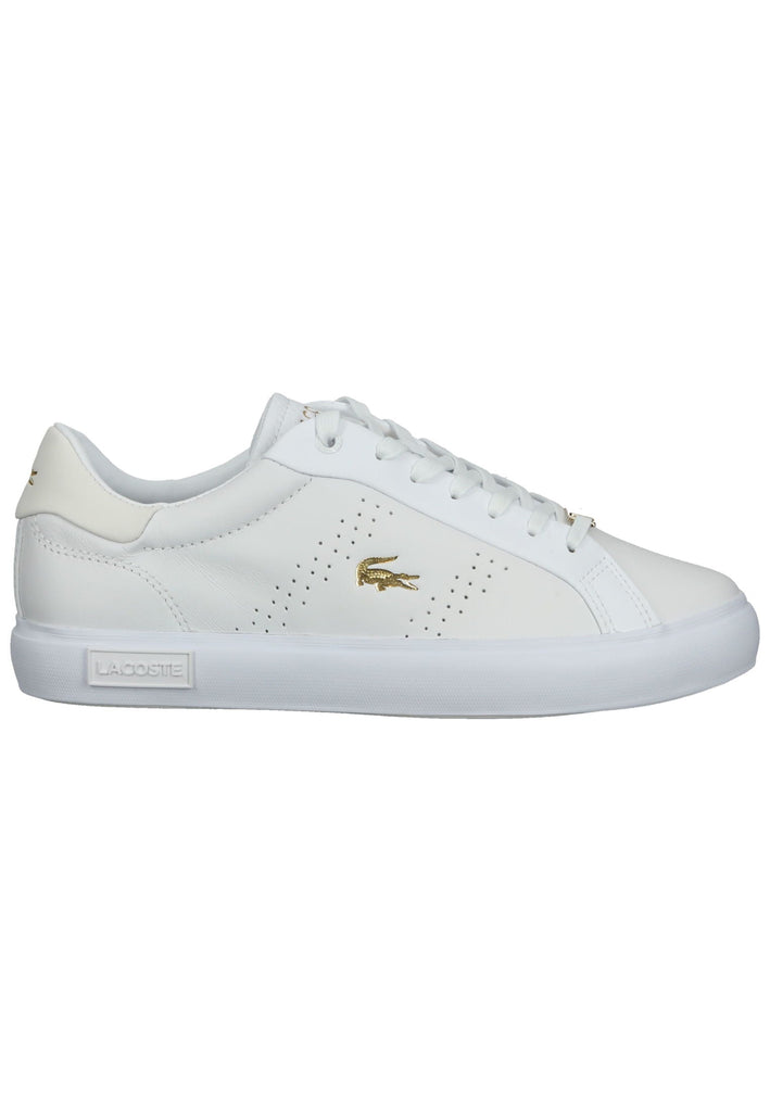 Lacoste Sneaker Leder/Textil Weiß/Gold