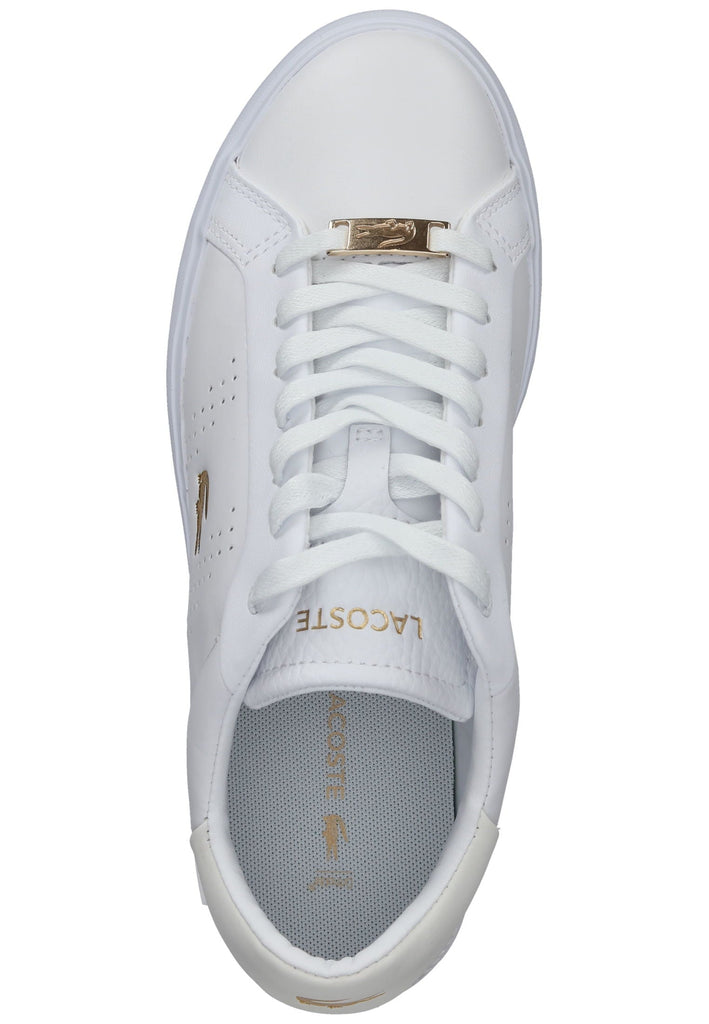 Lacoste Sneaker Leder/Textil Weiß/Gold