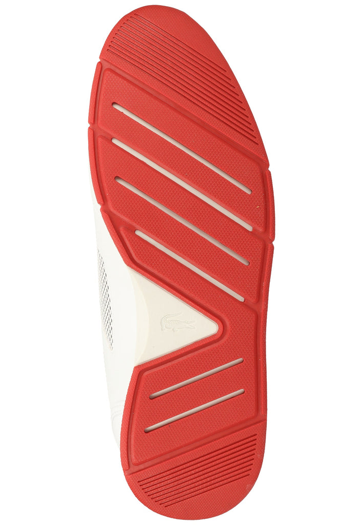 Lacoste Sneaker Lederimitat/Textil Weiß/Blau