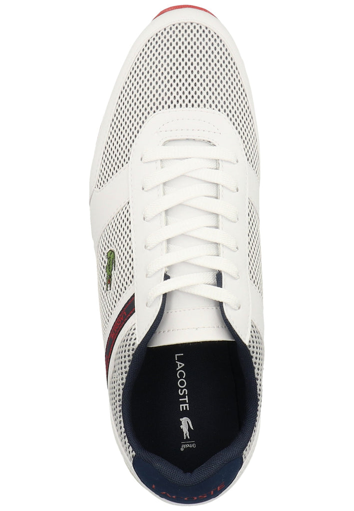 Lacoste Sneaker Lederimitat/Textil Weiß/Blau