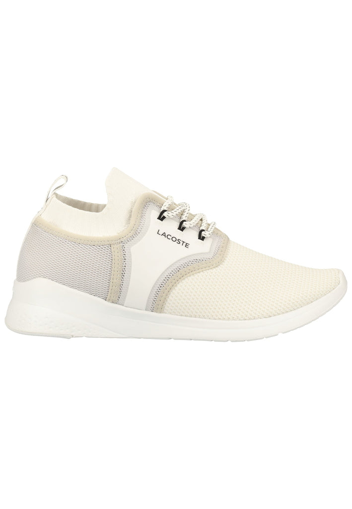 Lacoste Sneaker Lederimitat/Textil Weiß/Grau