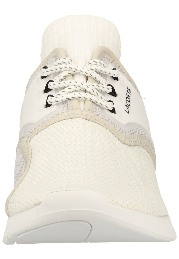 Lacoste Sneaker Lederimitat/Textil Weiß/Grau