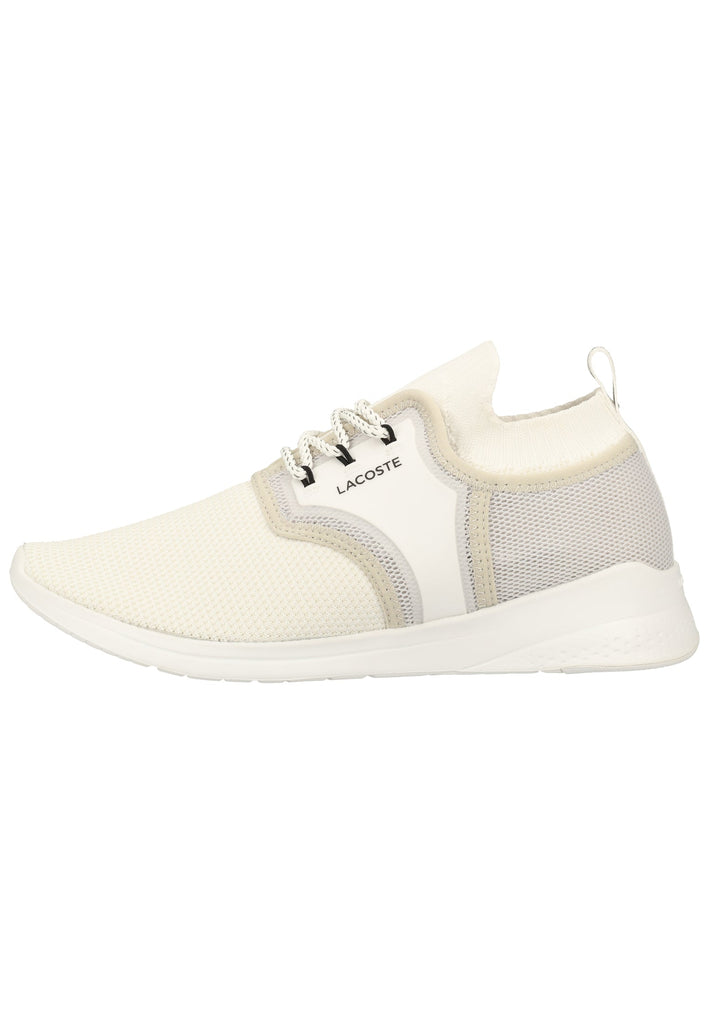 Lacoste Sneaker Lederimitat/Textil Weiß/Grau
