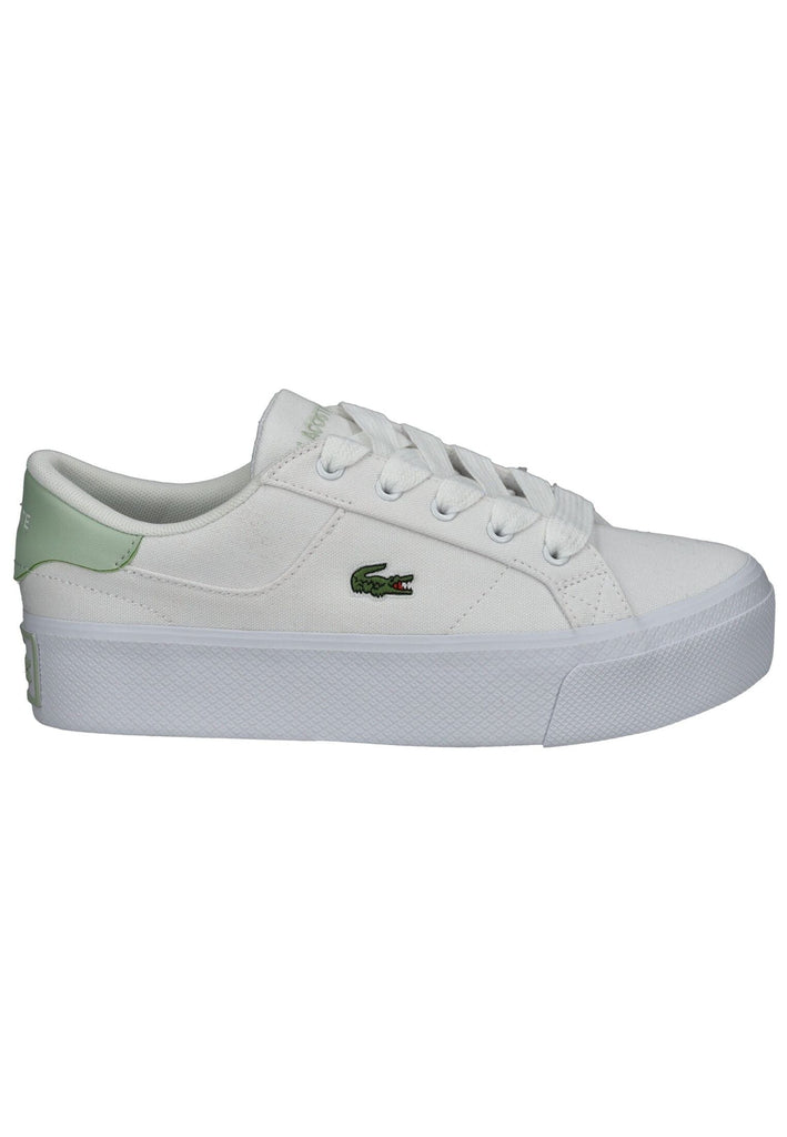 Lacoste Sneaker Lederimitat/Textil Weiß/Grün