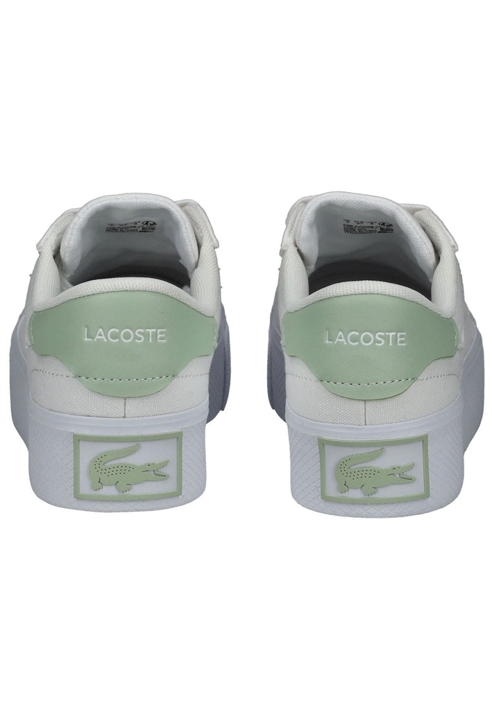 Lacoste Sneaker Lederimitat/Textil Weiß/Grün