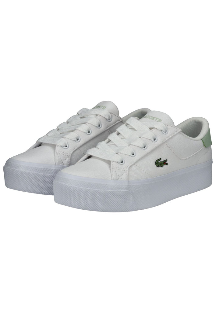 Lacoste Sneaker Lederimitat/Textil Weiß/Grün