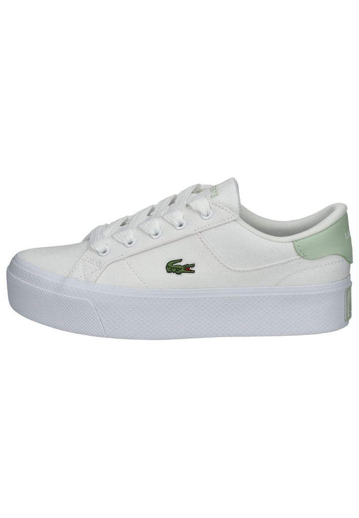 Lacoste Sneaker Lederimitat/Textil Weiß/Grün