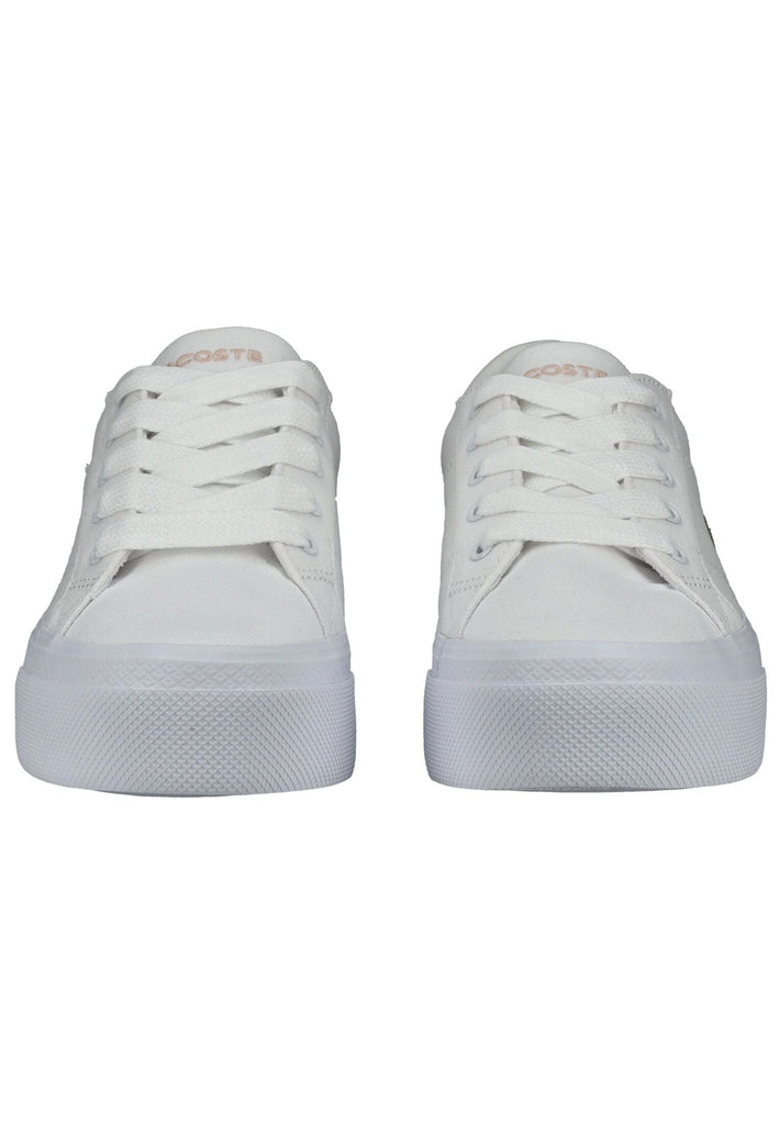 Lacoste Sneaker Lederimitat/Textil Weiß/Pink