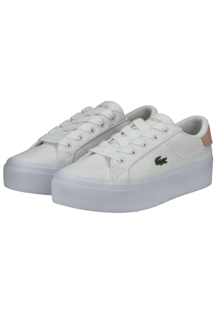 Lacoste Sneaker Lederimitat/Textil Weiß/Pink